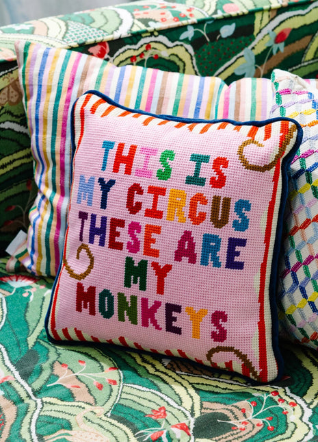 My Circus Needlepoint Pillow Needlepoint Furbish Studio