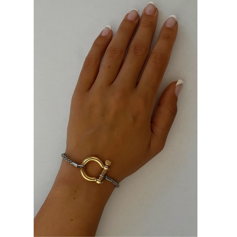 Lucky Lock Horseshoe Amulet Bracelet, Carabiner Clasp