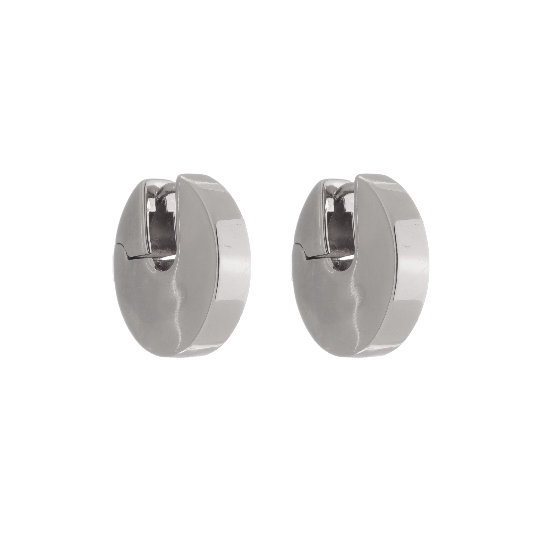 Plain Glam Fiz Huggie Earrings Rhodium Earrings Views & Co