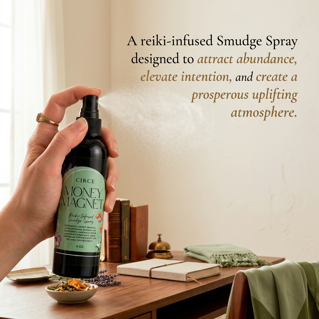 Money Magnet Smudge Spray – 4 oz | Abundance, Prosperity & Good Fortune Ritual Spray with Herbs & Clean Fragrance