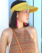 Palm Visor Hat In Turmeric Yellow