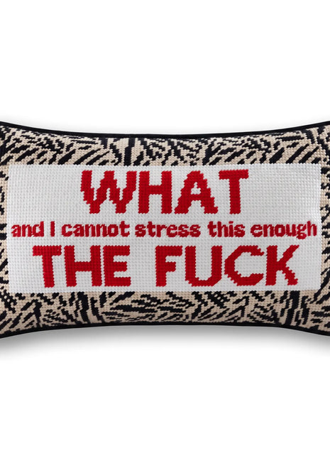 WTF Needlepoint Pillow