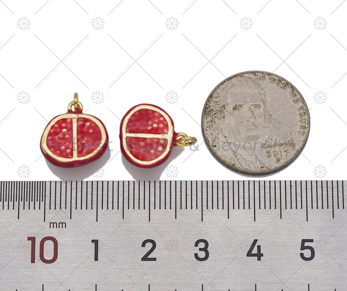 Enamel Pomegranate Charm,Sku#Y576