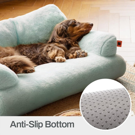 Sky Blue Plush Pet Bed
