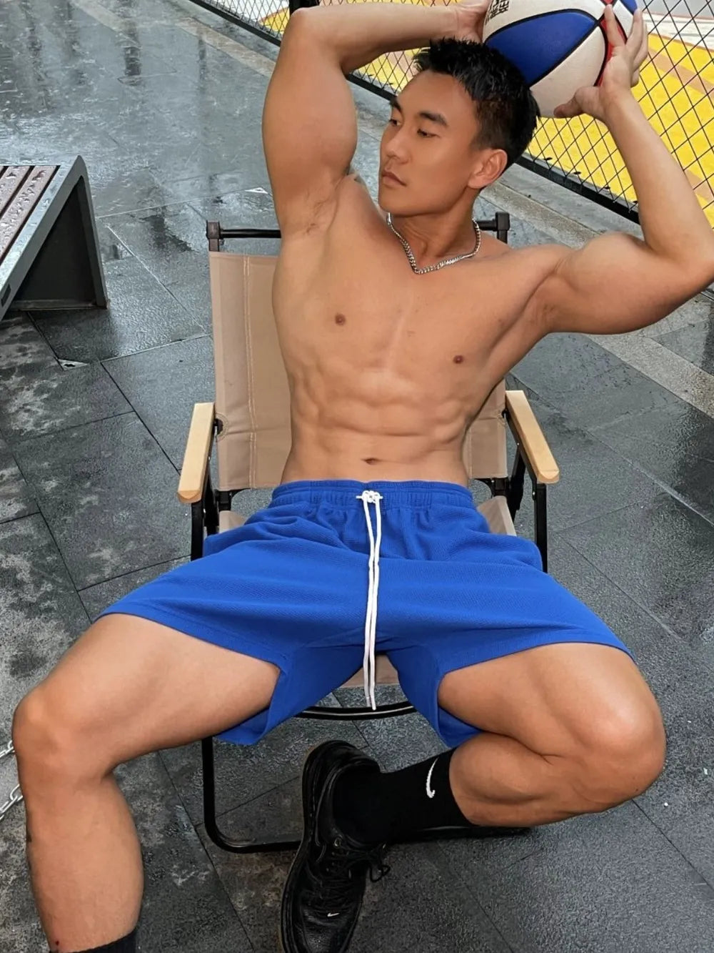 Mens Drawstring Active Shorts Trendsi