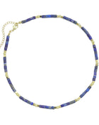 4mm Lapis Tube Beads Necklace, sku#EF543