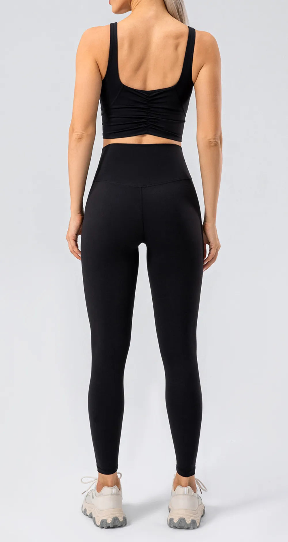 Lulu Dupe High Waist Wide Waistband Leggings (Nylon & Spandex) no front seam Trendsi