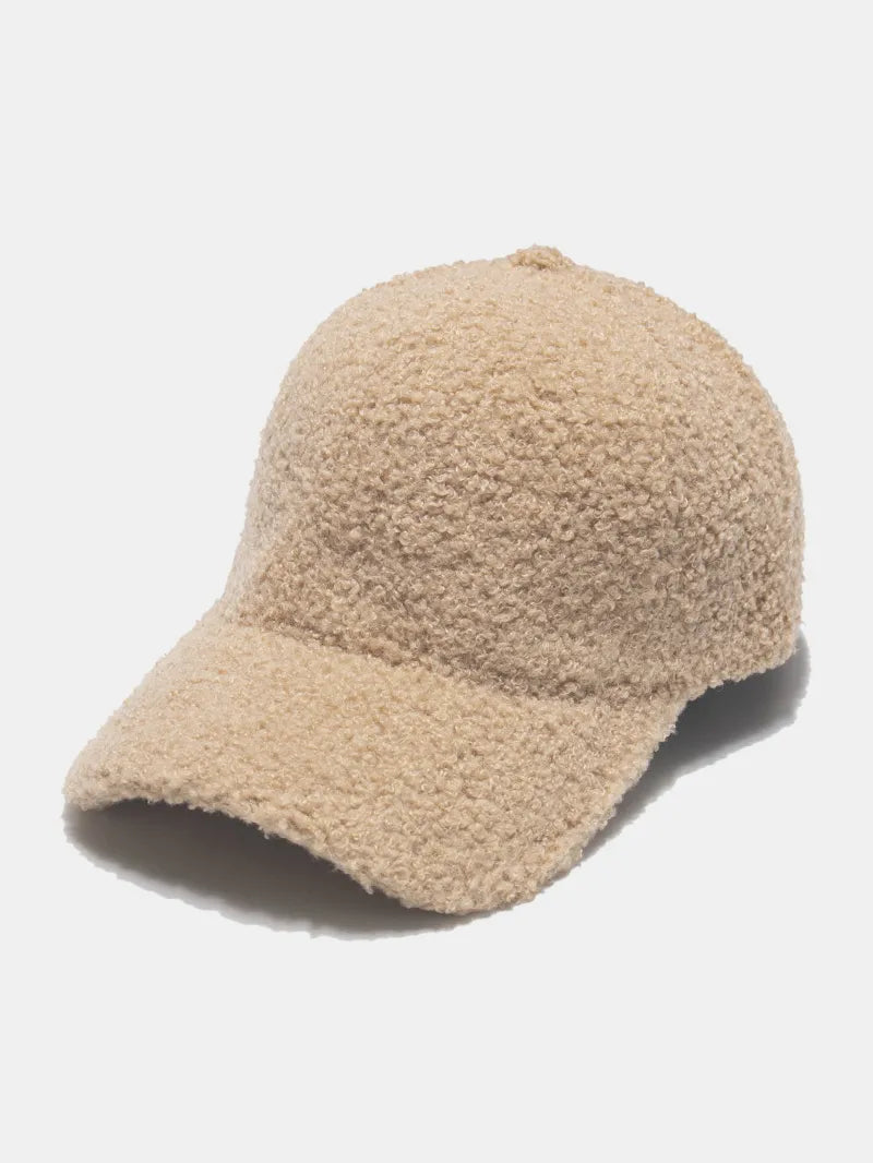 Sherpa Solid Color Baseball Cap Khaki One Size Trendsi
