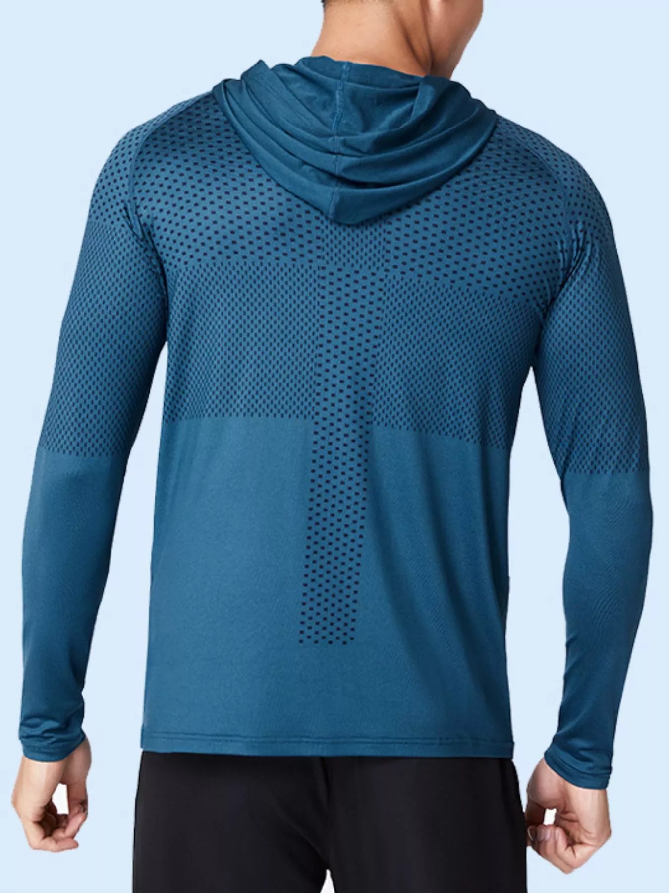 Men's Breathable Long Sleeve Hooded Active Shirt Fitness Trendsi