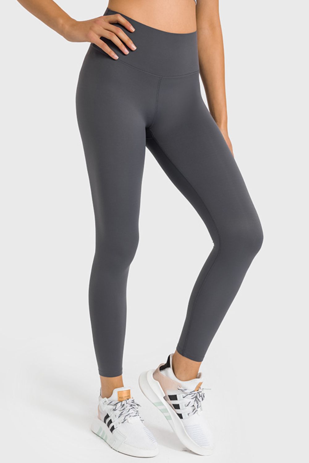 Millennia High Waist Ankle-Length Yoga Leggings Dark Gray Trendsi