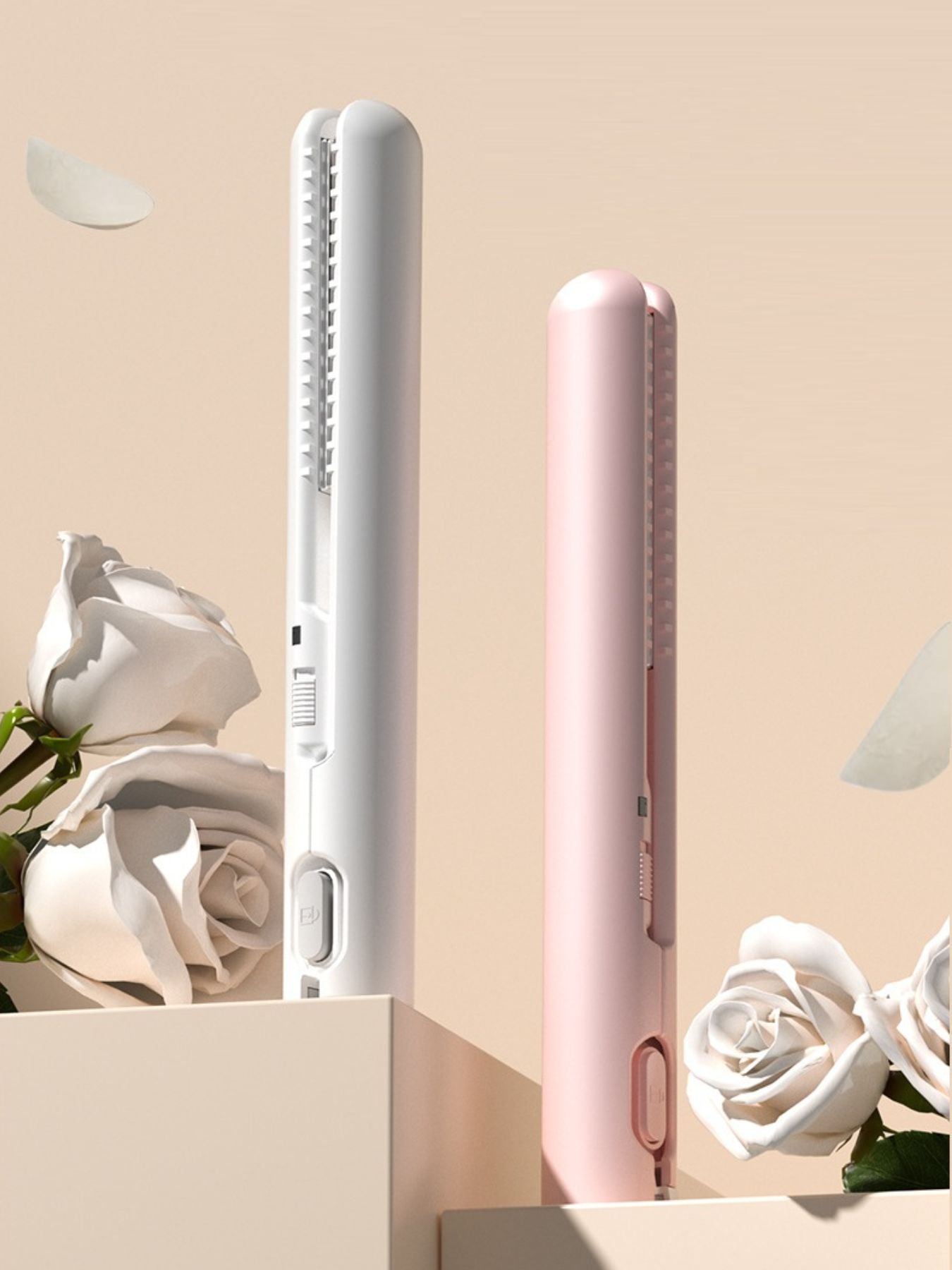 Portable Cordless Hair Straightener White One Size Trendsi