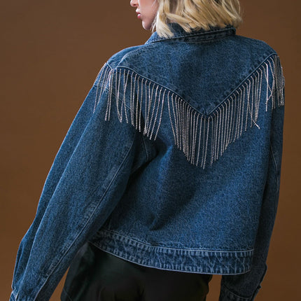 STUNNING EXCELLENCE WASHED DENIM JACKET