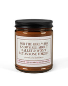 For the Girl Who Knows All About Ballet Candle 9oz Amber Home Decor Opal and June