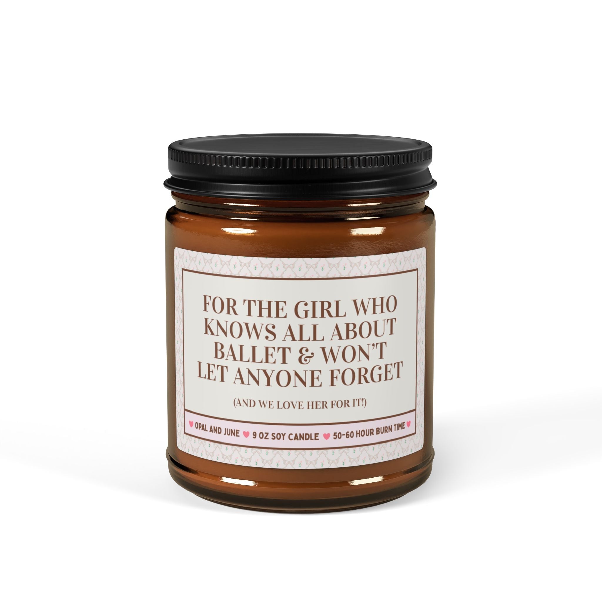For the Girl Who Knows All About Ballet Candle 9oz Amber Home Decor Opal and June