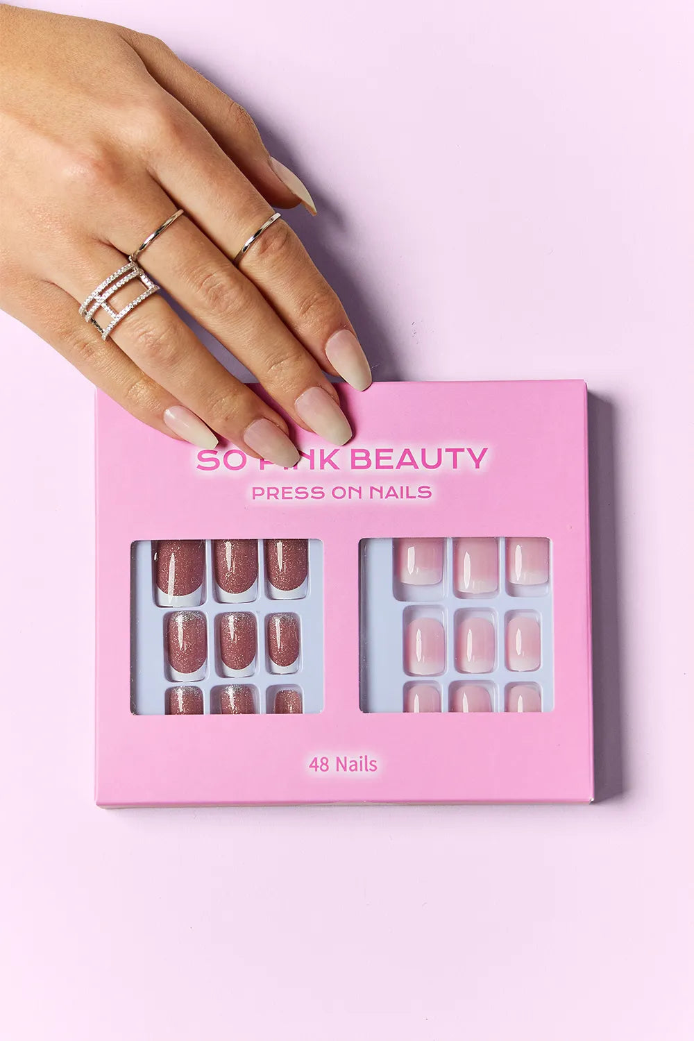 SO PINK BEAUTY Press On Nails 2 Packs Aurora One Size Trendsi