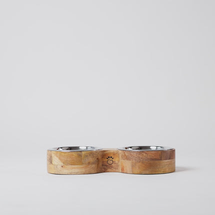 Wood & Metal Feeder Double Diner