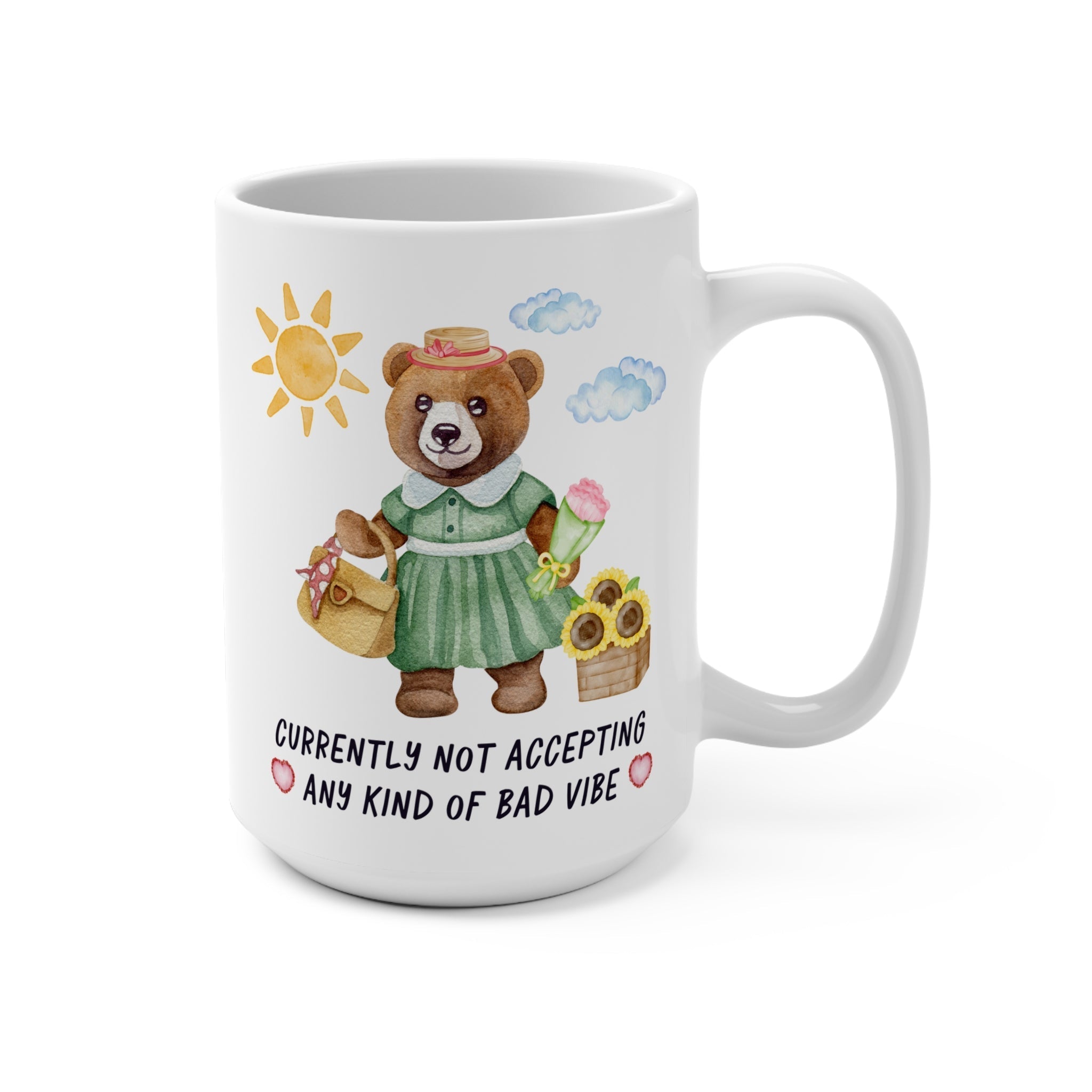 Bear Taking No Bad Vibes Mug Mug Opal and June
