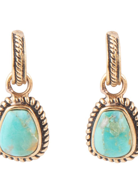 Blue Turquoise Golden Roped Earrings