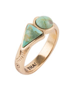 Blue Turquoise Shape Golden Bronze Ring Rings Barse Jewelry