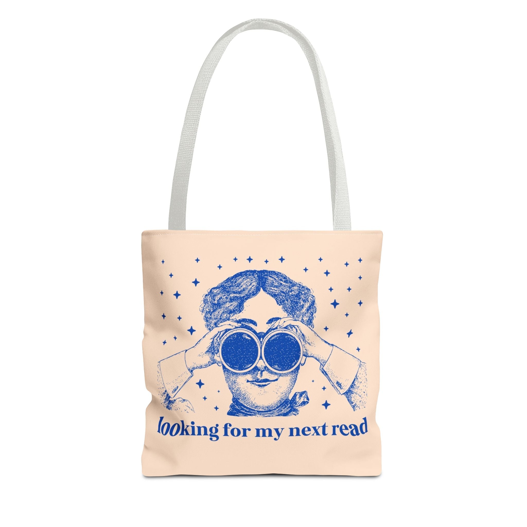 Looking for My Next Read Binoculars Tote Bag 13" × 13'' White Bags Opal and June