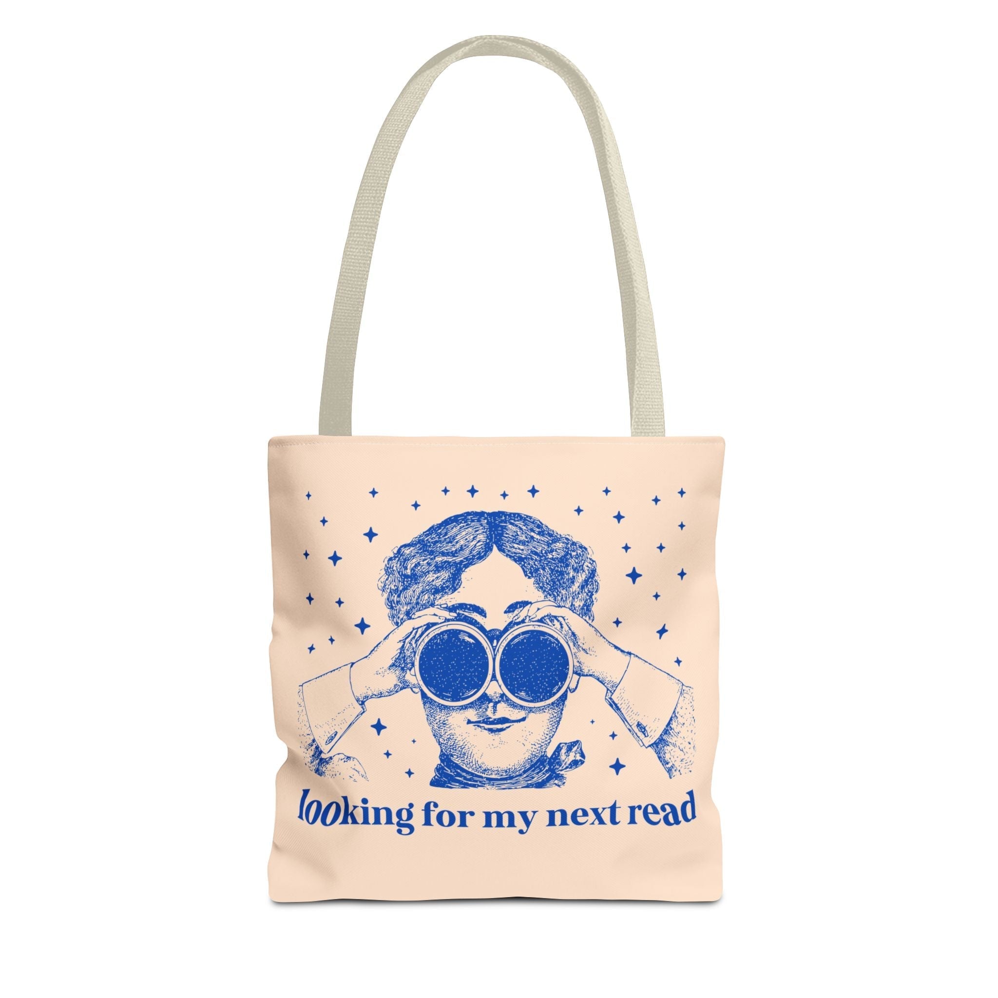 Looking for My Next Read Binoculars Tote Bag 13" × 13'' Beige Bags Opal and June