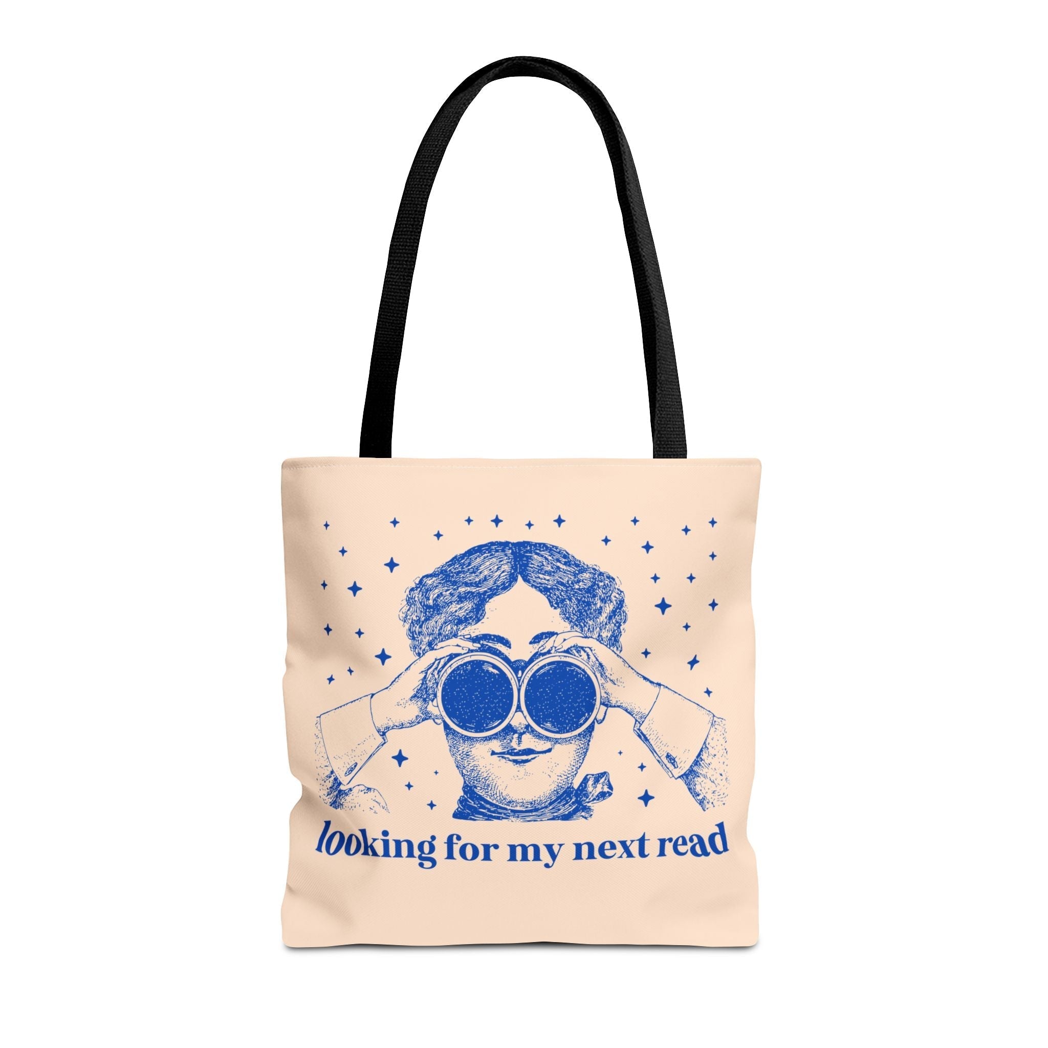 Looking for My Next Read Binoculars Tote Bag 16" × 16'' Black Bags Opal and June