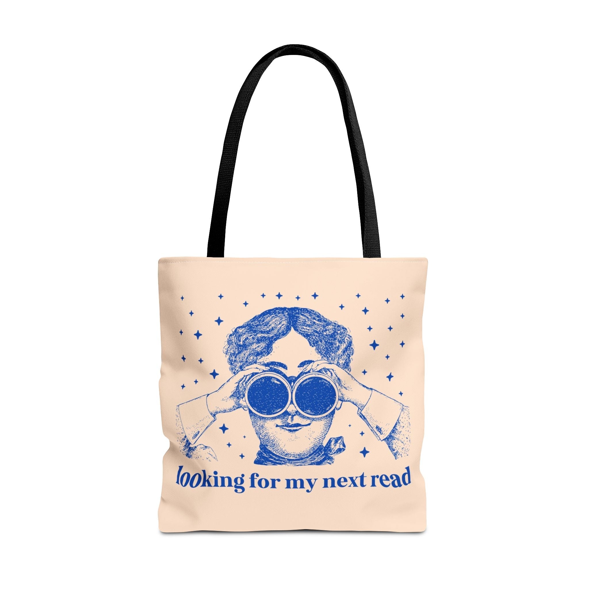Looking for My Next Read Binoculars Tote Bag 18" × 18'' Black Bags Opal and June
