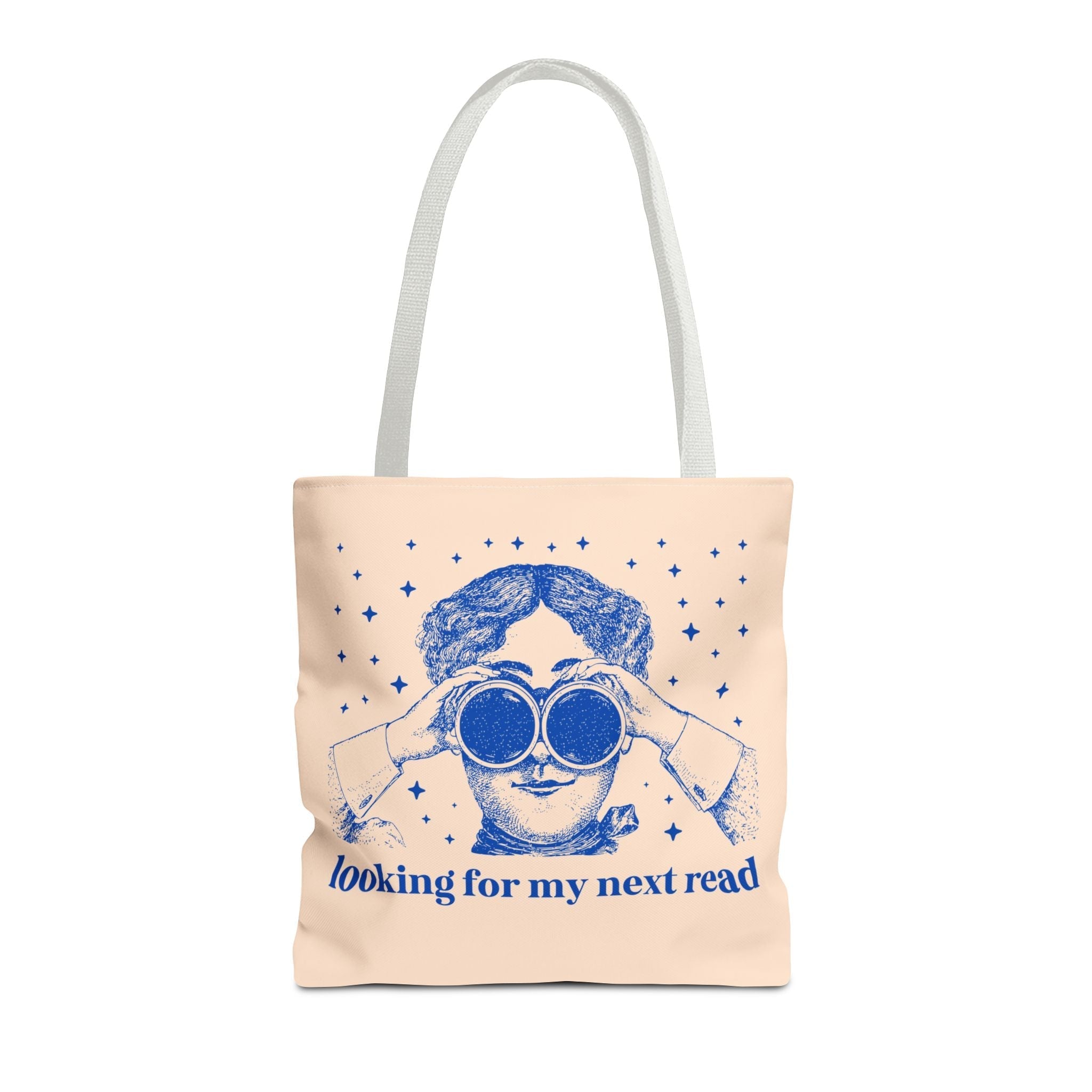 Looking for My Next Read Binoculars Tote Bag 16" × 16'' White Bags Opal and June