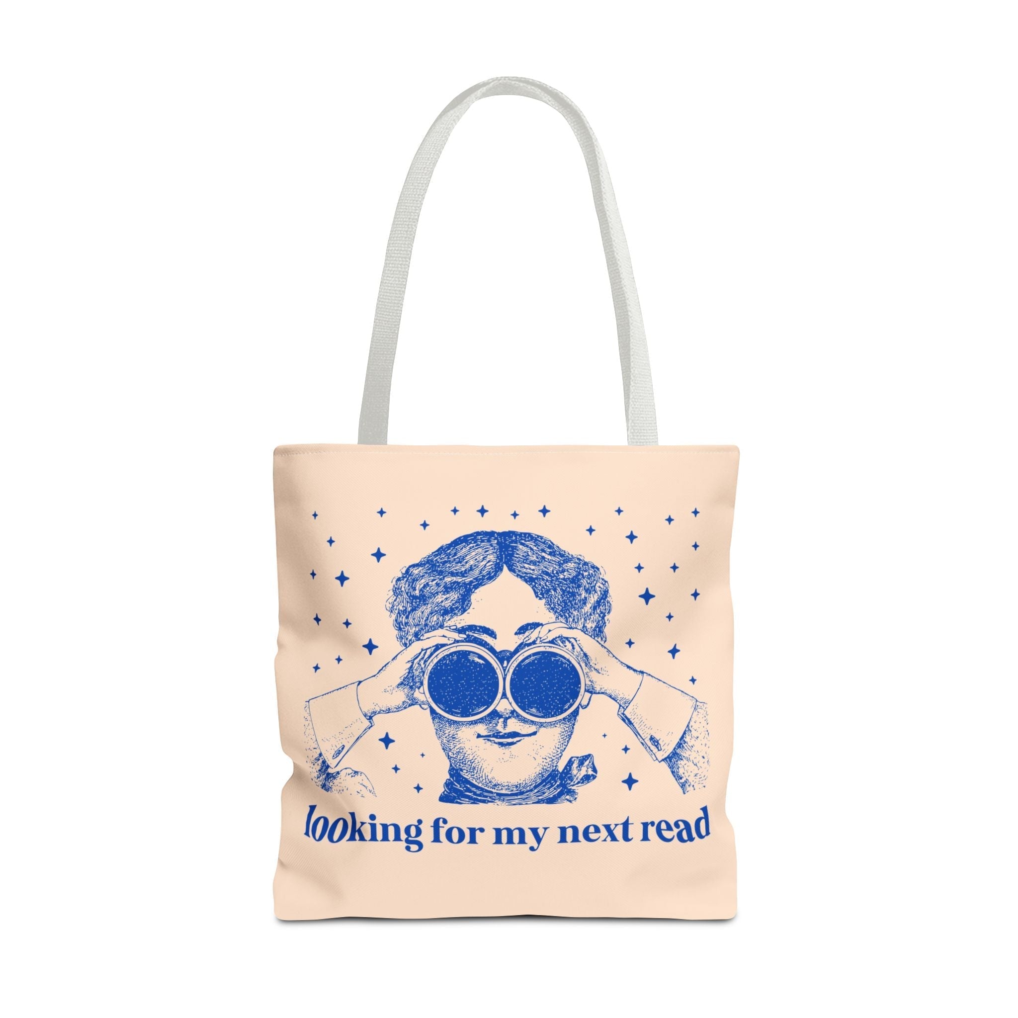 Looking for My Next Read Binoculars Tote Bag 18" × 18'' White Bags Opal and June