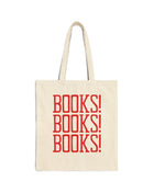 Books! Books! Books! Canvas Tota Bag Natural 15