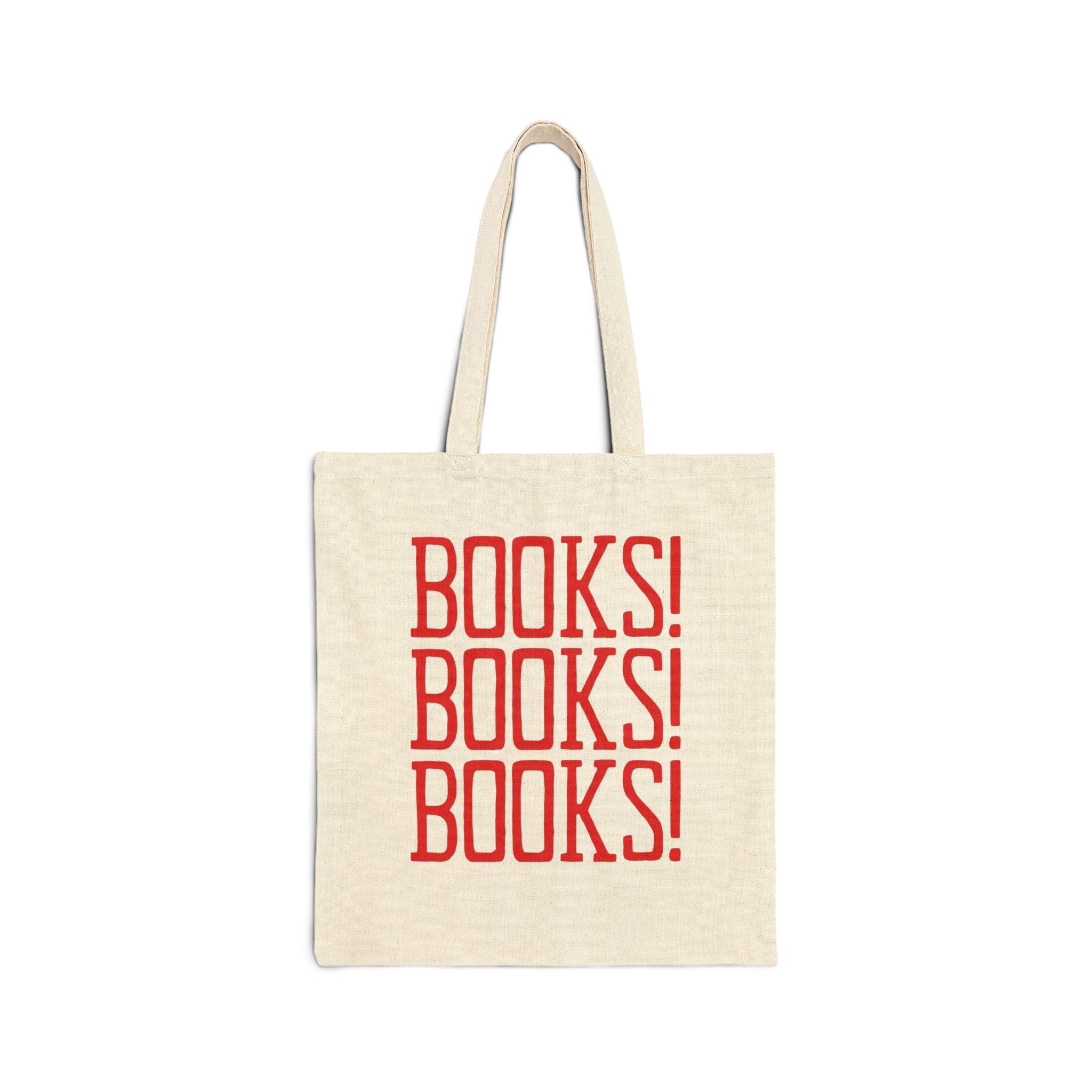 Books! Books! Books! Canvas Tota Bag Natural 15" x 16" Bags Opal and June
