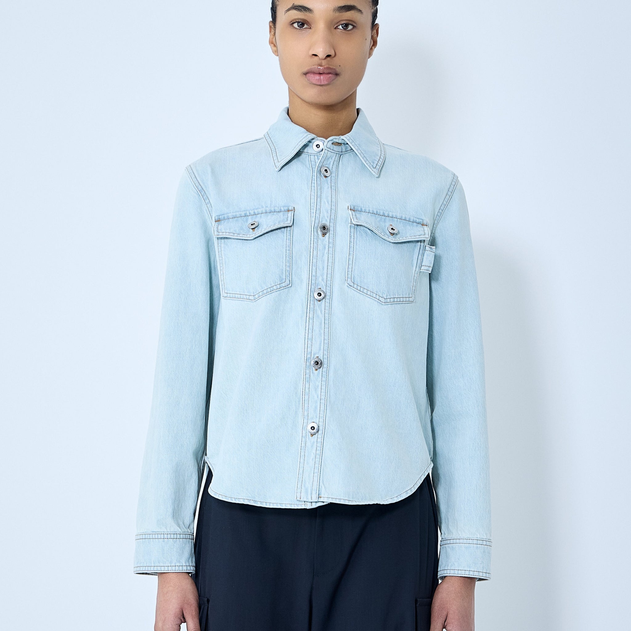 Bottega Veneta Women Extra Bleach Denim Shirt
