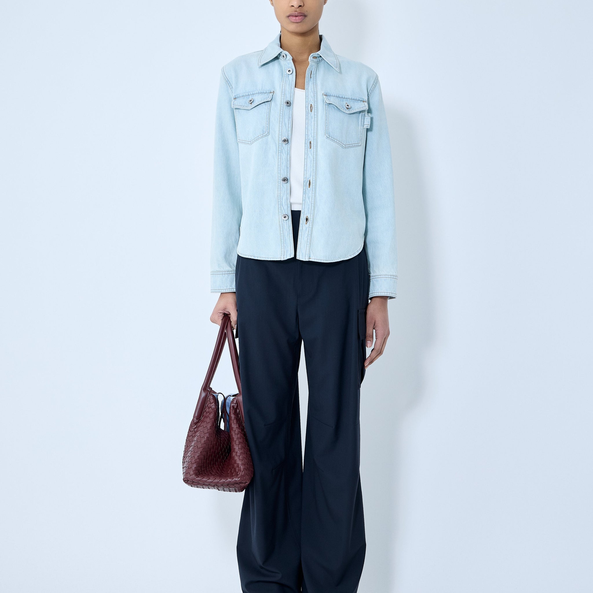 Bottega Veneta Women Extra Bleach Denim Shirt