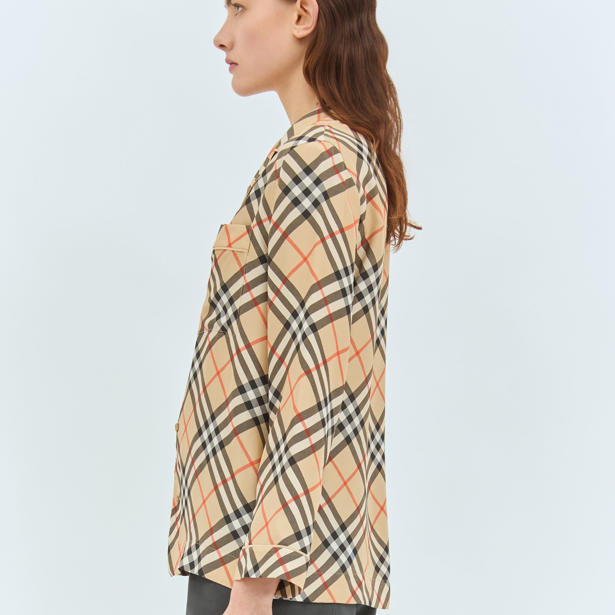 Burberry Women Check Silk Pyjama Shirt