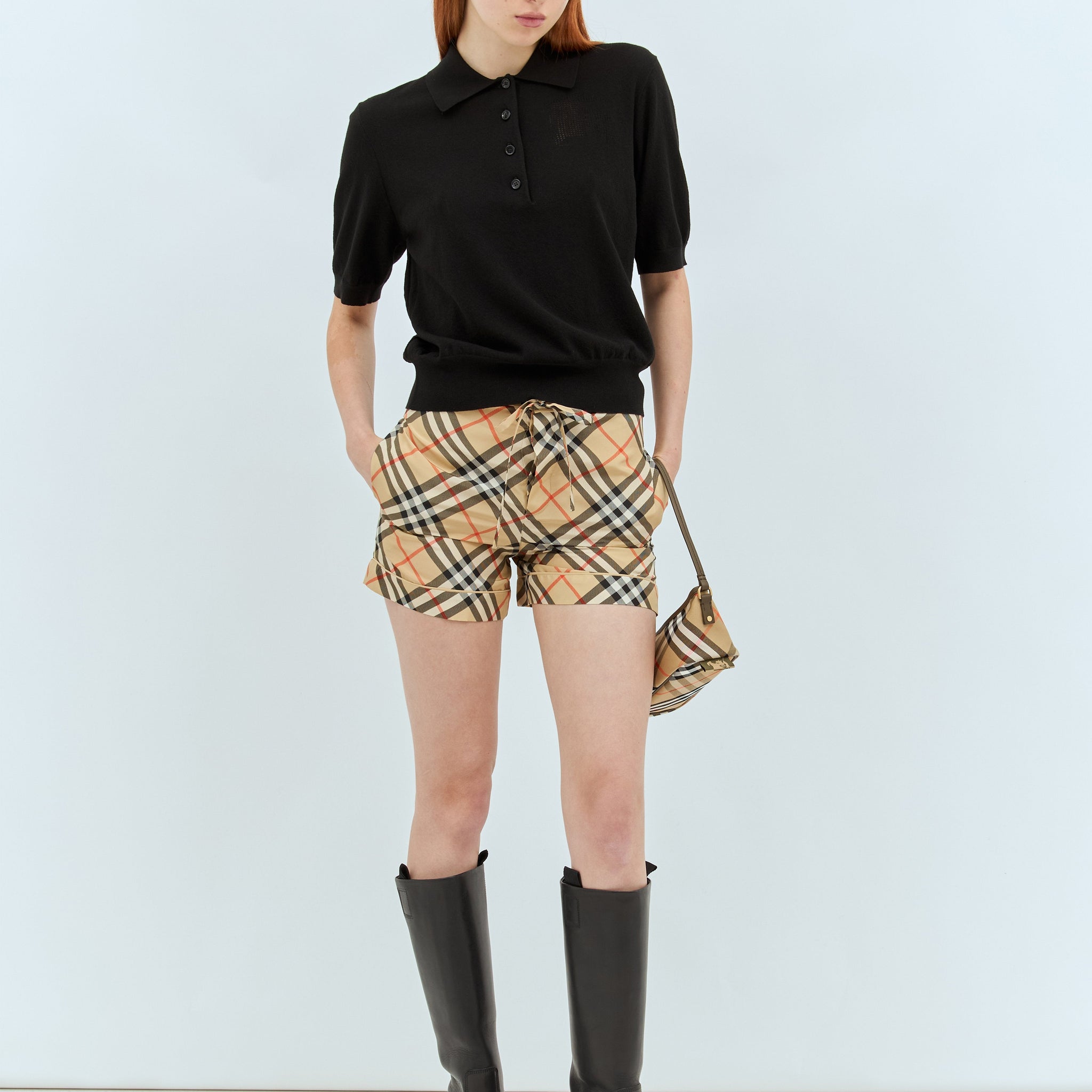 Burberry Women Check Silk Shorts