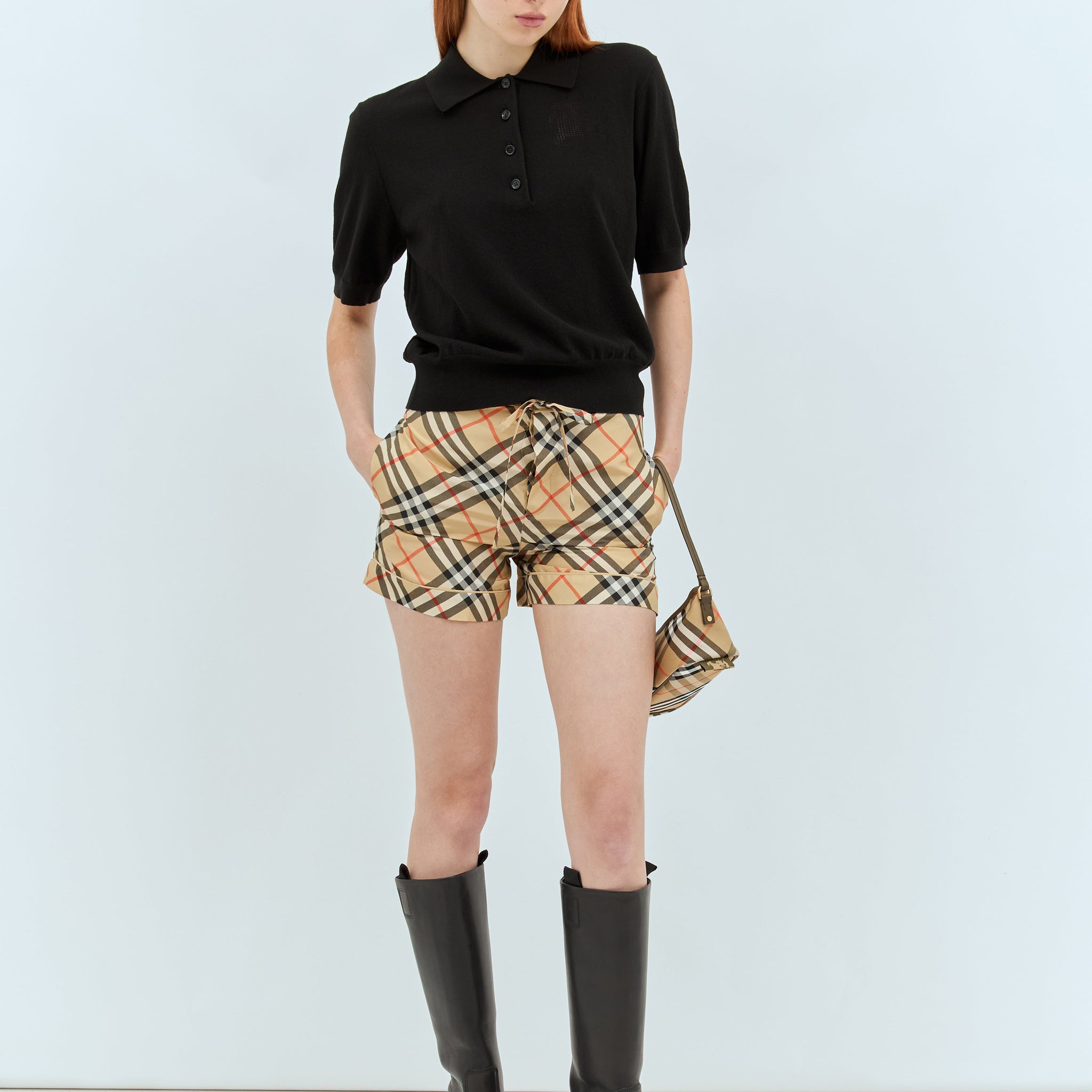 Burberry Women Check Silk Shorts