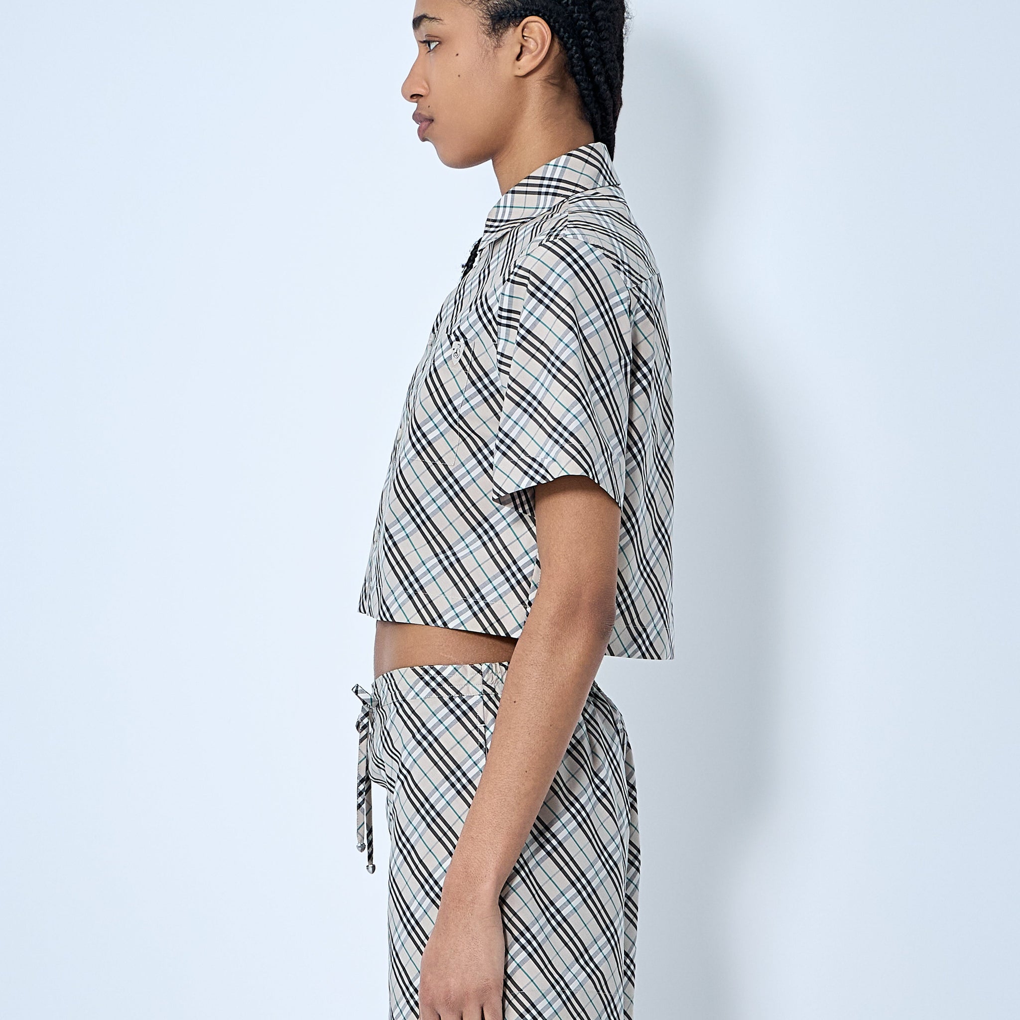 Burberry Women Crop Check Shirt
