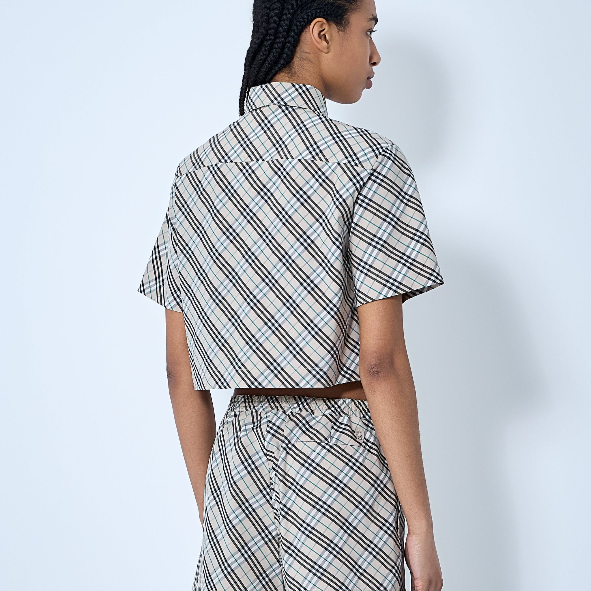 Burberry Women Crop Check Shirt