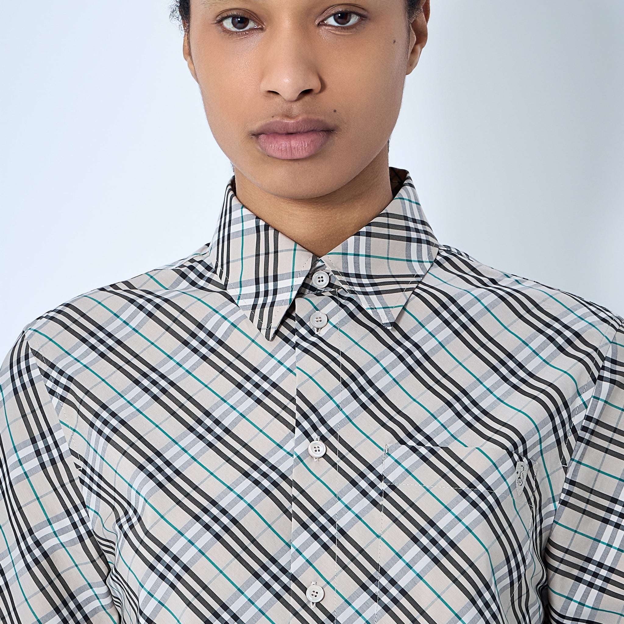 Burberry Women Crop Check Shirt