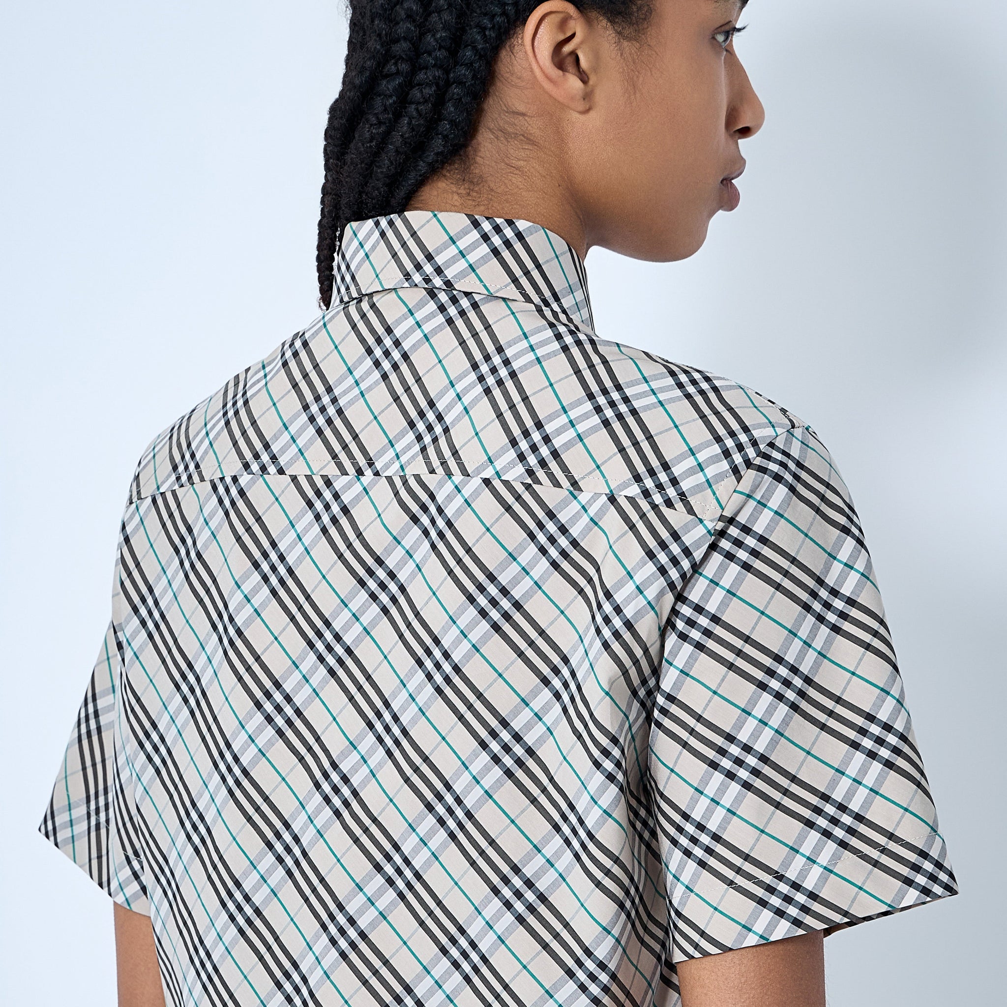 Burberry Women Crop Check Shirt