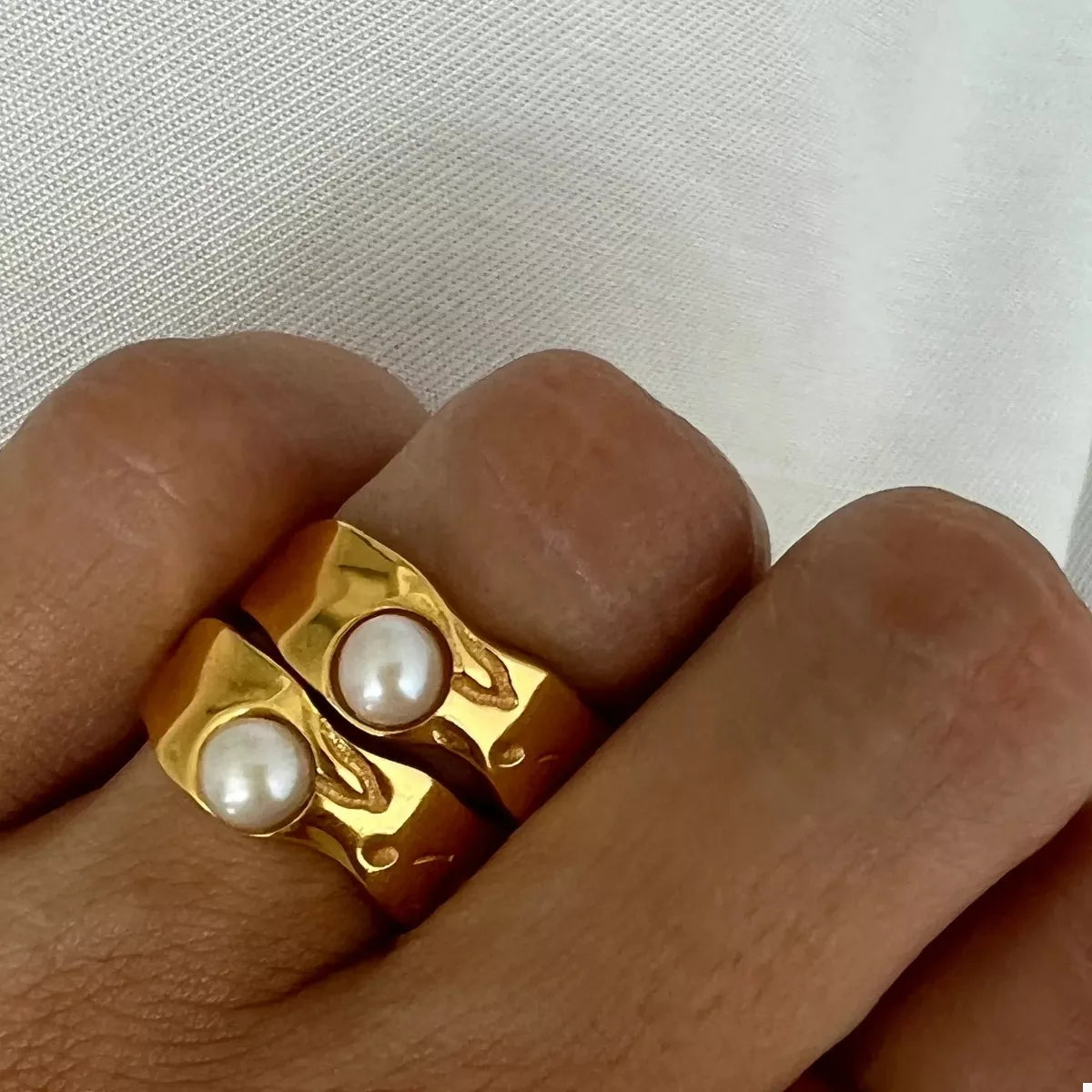 Beautiful Pearl Ring 18K Gold-Plated Rings Trendsi