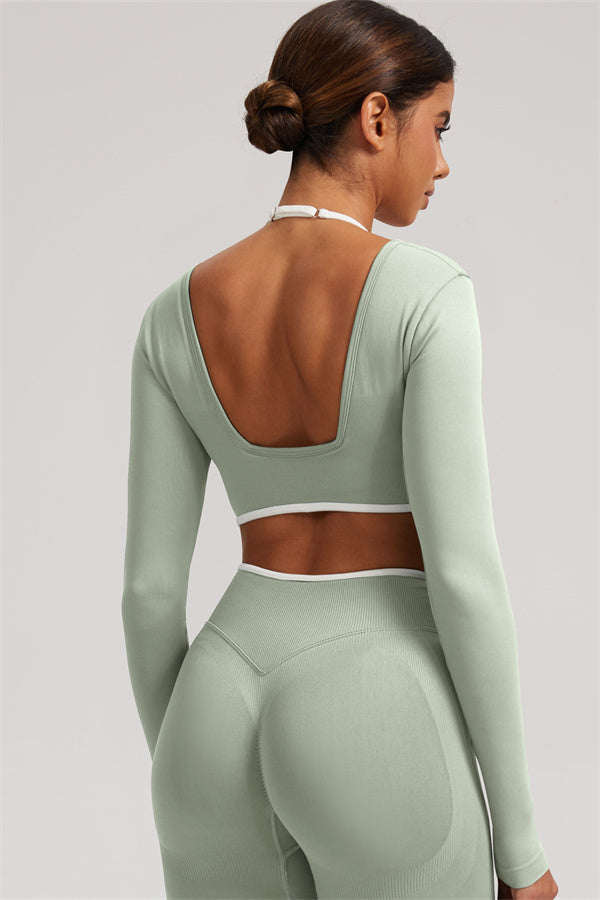 The Elevate New Long Sleeve Crop top Leggings 2-Piece Set