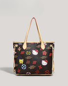 Cute large capacity tote bag, commuter cartoon versatile handbag for women, top handle purse