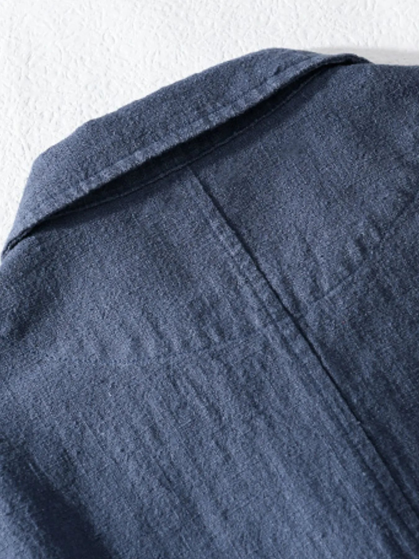 Mens Flax Blend Chest Pocket Button Up Shirts Trendsi