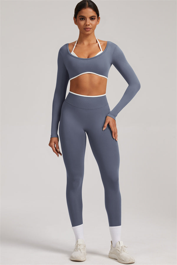 The Elevate New Long Sleeve Crop top Leggings 2-Piece Set