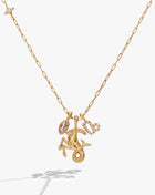 Capricorn Zodiac Charm Cluster Necklace