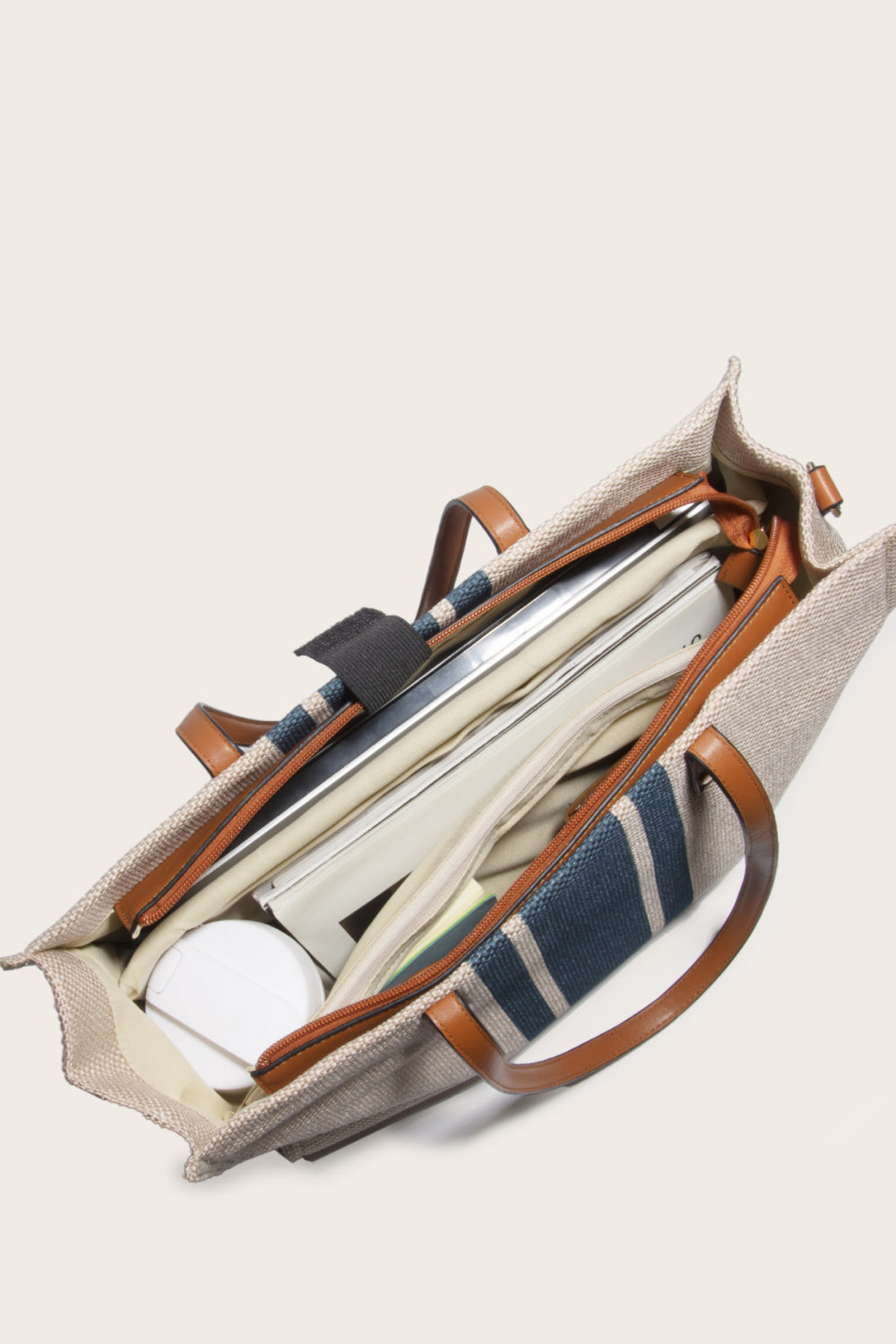 Navy Stripe Linen Tote Bags Trendsi