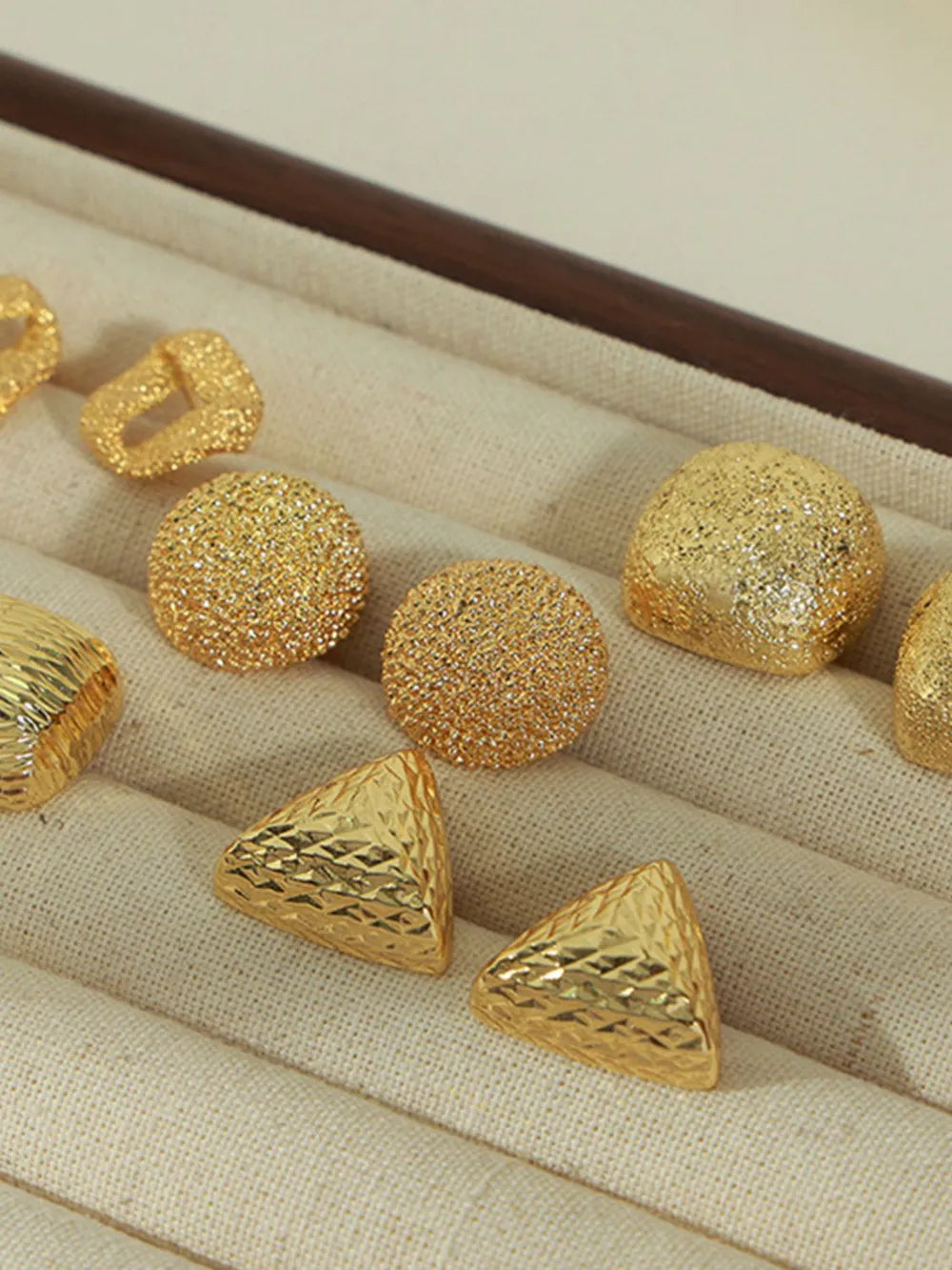 Gold-Plated Geometric Stud Earrings (4 styles) Trendsi