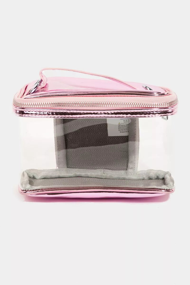 Boxy See Through Rectangle Crossbody Bag Pink one size Bag Trendsi