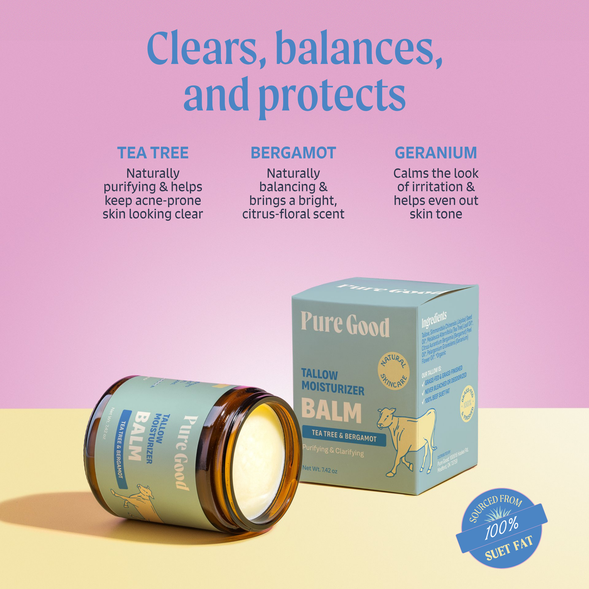 Clean & Fresh Tallow Balm - Cleansing & Acne Prone Skin